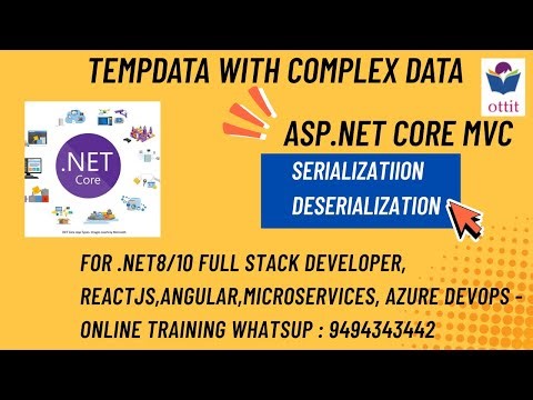 Asp.Net Core MVC Tutorial | TempData With Complex Data or Object | Serialization and Deserialization