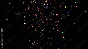 The animation of exploding confetti, with countdown animation Stock Video
