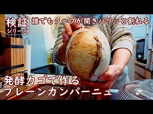 [DY 46] 企画 ハードパン検証 発酵カゴ使用のプレーンカンパーニュ クープが開きバリッと割れたハードパン オーブンシートの被せ焼きで焼く！皆でやってみよう！