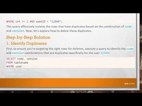 How to Delete Duplicate Rows from a SELECT Query in SQLite