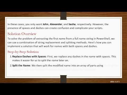 Extracting the First Name in PowerShell
