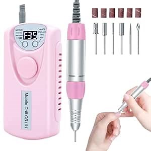 Electric Nail Drill Professional, 35000RPM Nail File Machine with Bits Set & Fast Cooling, Portable for Acrylic Gel Nail Polishing Removing, Manicure Pedicure at Salon & Home Use, Gift for Women