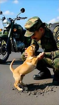 A Kind American Soldier Saved This Crying Puppy’s Mom ❤️😭#dog #army #usa