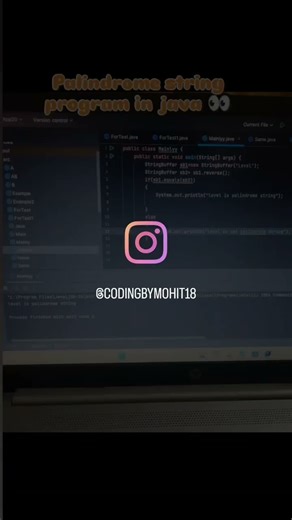 palindrome string program in java 👀 #coding #codingbat #programming #javascript #react #codeing