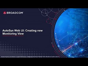 AutoSys Web UI: Create New Monitoring View