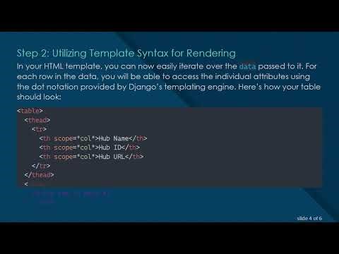 How to Map a List of Values in a Dictionary to an HTML Table Using Django