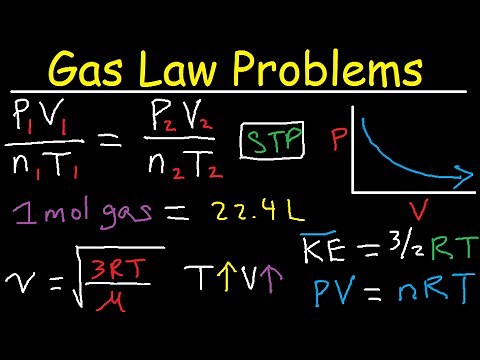 Gas Law Problems Combined & Ideal - Density, Molar Mass, Mole Fraction, Partial Pressure, Effusion