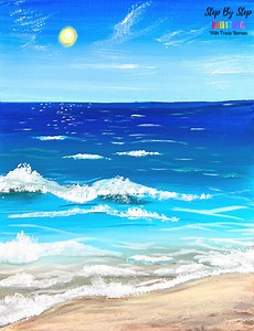 How To Paint A Beach - Acrylic Painting Tutorial