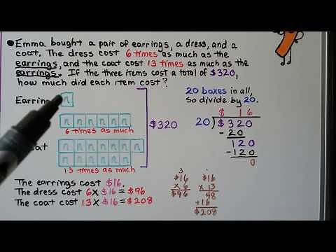 5th Grade Math 2.9, Word Problem Solving, Division Using Bar Models