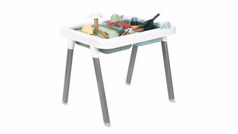 Skip Hop Discoverosity 3-in-1 Toddler Sensory Table with 13 Nature-Inspired Sensory Tools 8-Page Activity Guide 2 Bins and 2 Convertible lids, Age 18m+