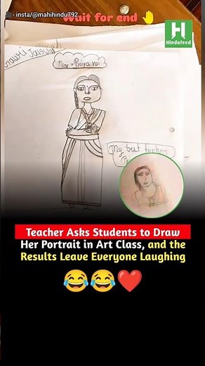 Teacher Asks Students to Draw Her Portrait in Art Class, and the Results Leave Everyone Laughing