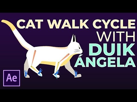 2D Cat walk cycle Animation in After Effects using Latest DUIK Angela Plugin