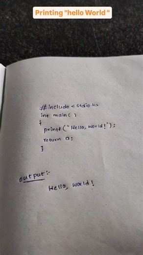 Madhu Thoughts on Instagram: "Printing the hello World program 🧑‍💻🧑‍💻//day1 of 21. #CProgramming #Day1 #HelloWorld #LearnC #ProgrammingBasics #CodeWithMe #21DaysOfCode #MadhuThoughts #CodingForBeginners #ProgrammingChallenge #CProgrammingLanguage #BTechLife #EngineeringStudents #StudentCoders #CodingJourney #CodeEveryday #LearnToCode"