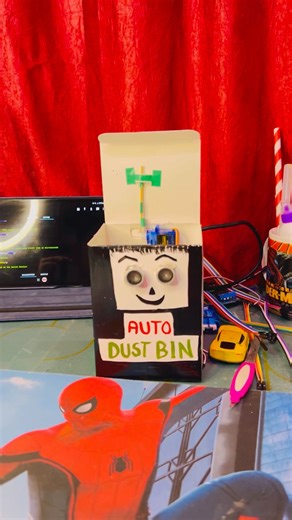 Smart dustbin using Arduino ✅best project📍#youtubeshorts #project #viralshorts #arduino #school ￼