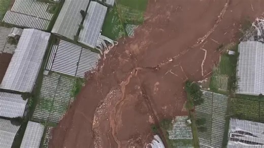 Drone footage shows aftermath of landslide in Indonesia's West Java