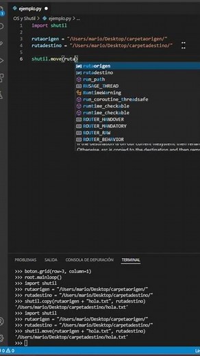 🐍 Cómo Crear un SCRIPT en PYTHON para Automatizar COPIAR y PEGAR Archivos #SHORTS