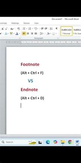 MS Word mein Footnote aur Endnote kya hota hai? 📝 | Important Shortcuts | #Shorts #NitinSir