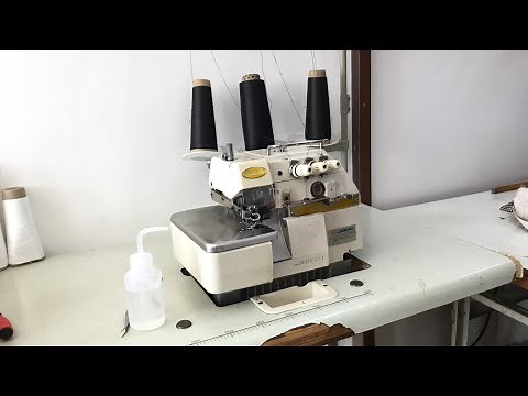 how to thread an overlock industrial machine step by step full video