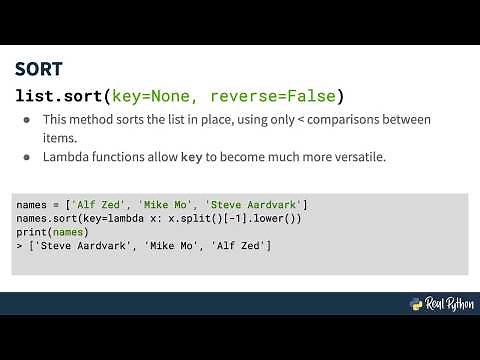 How to Use Python Lambda With the Sort Method