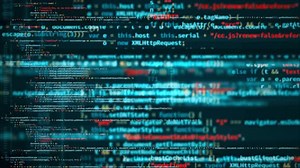 Computer Code Scrolling Screen With Overlay Dark Glitch 4k