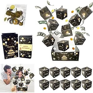 Amazon.com: Surprise Explosion Confetti Gift Box for Birthday 10 Layer, Pοp-Up Money Box for Cash Gift, Birthday Cash Explosion Gift Box, Unique Folding Bouncing Exploding Money Gift Box for Birthday : Health & Household