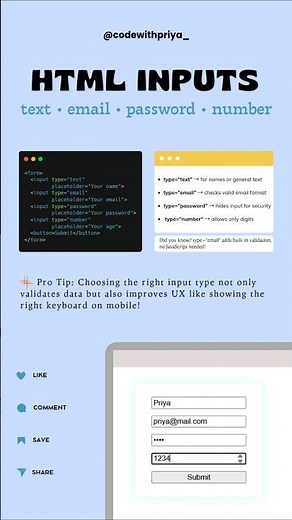 HTML Input Types Made Easy | Beginners Must Watch 🚀