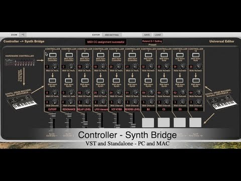 Universal Synth Editor and Controller - Synth Bridge, VST and Standalone, for MAC and PC