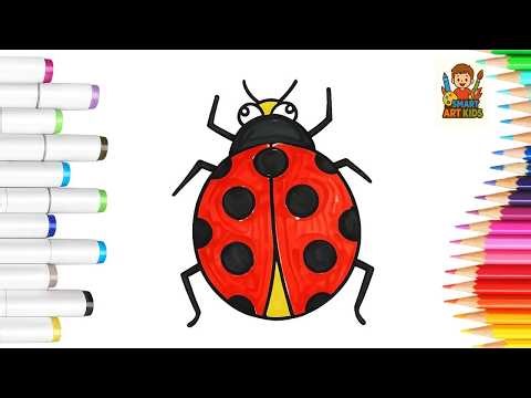 How to Paint Ladybugs 🐞 | Easy Ladybug Drawing & Coloring for Kids | Smart Art Kids