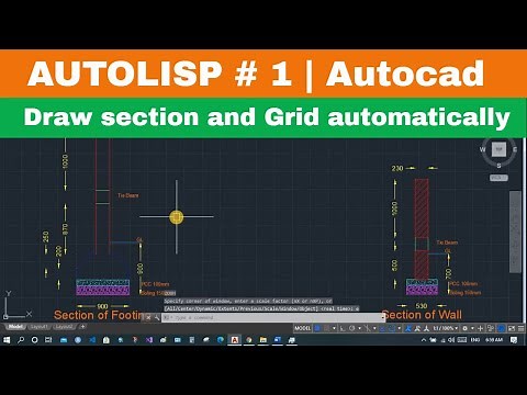 [AUTOLISP #1] Draw Footing section| Wall section| Column in X Y Dir Automatically using LISP Autocad