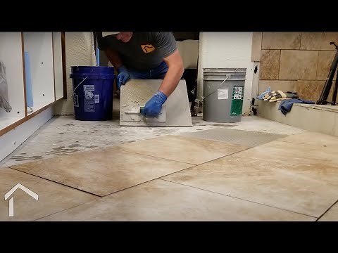 How to Lay Out and Set Tile on a Diagonal on the Floor - And a Brick Pattern on the Bathtub