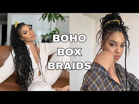 KNOTLESS BOHO BOX BRAIDS | TUTORIAL | BEGINNER FRIENDLY