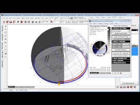 Calculating sun path and shadows in Autodesk Ecotect