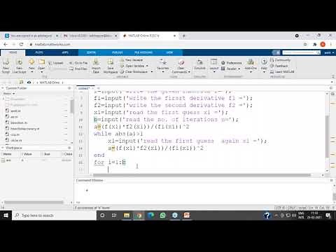 MATLAB Program for Newton Raphson Method