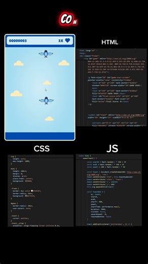 Bird game use | HTML | CSS | JS #coding #html #css #js #animation #coder #python #code #ai #3d