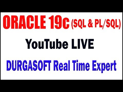 ORACLE 19c tutorials by Mr. Murali Sir