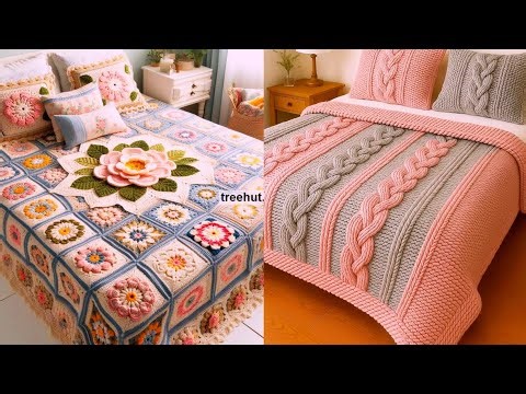 Top 35 Crochet bed sheet design/Beautiful project bedspread pattern ideas