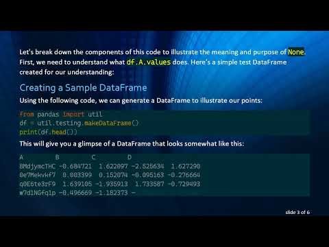 Understanding the Role of None in Pandas DataFrame Ranges