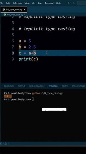Implicit type conversion in python part-2 | type casting | codegroO #viral #viralshorts #python