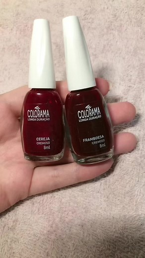 Comparando Esmaltes Colorama: Cereja e Framboesa