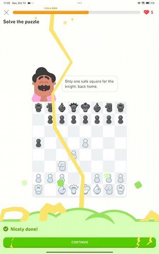 Chess on Duolingo Section 2 Unit 6 Center control with pawns #chess #duolingo #chessgame #puzzle
