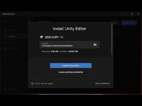 How to download and install Unity Editor using Unity Hub