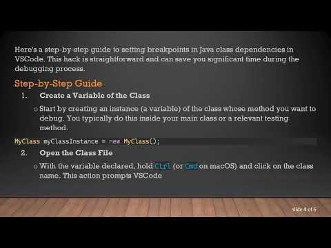 How to Set a Breakpoint in a Java Class Dependency Using VSCode