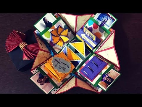 handmade explosion box /explosion box full tutorial with inner cards