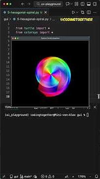 Hexagonal Spiral Animation in Python Turtle