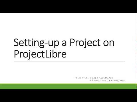 ProjectLibre: Setting-up a Project (1.9.3 or 1.9.2)
