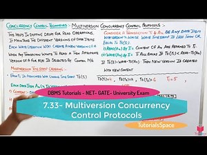 7.33- Multiversion Concurrency Control Protocol | Concurrency Control Technique | DBMS Online Course