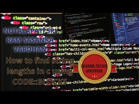 How to find the string length of a given string in C programming with Code::Blocks - By Sasank
