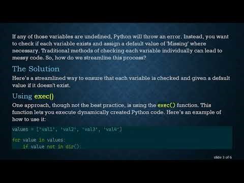 How to Handle Undefined Variables in Python Lists