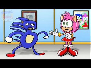 the Sonic and Amy Squad Cartoon animation of Sanic the hedgehog / Sonic mania game of Sanic monia