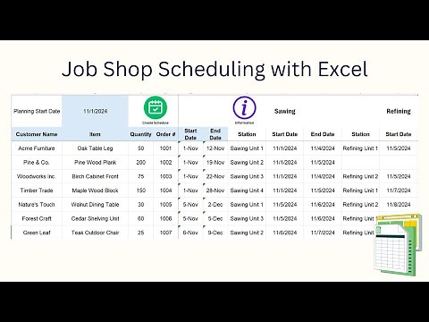 Job Shop Scheduling with Excel